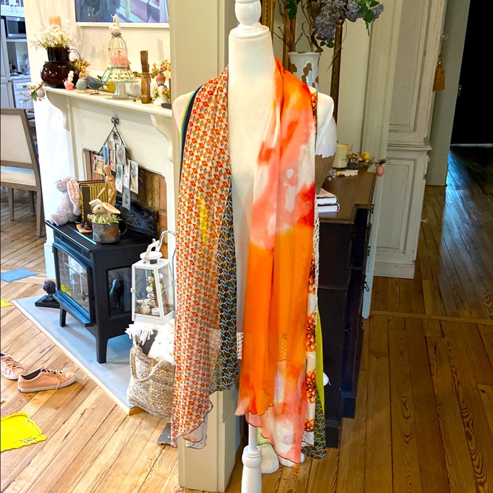 Vintage Concept multi color patchwork look boho vest.
